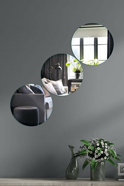 Genel Markalar Yuvarlak Dekoratif Duvar Aynası Pleksi 1 Adet