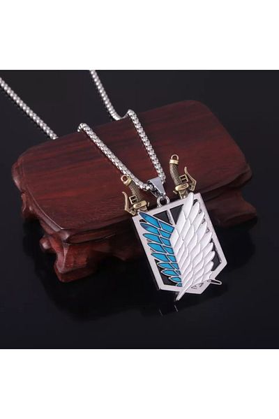 Köstebek Anime Attack On Titan Wings Of Freedom Necklace with Swords