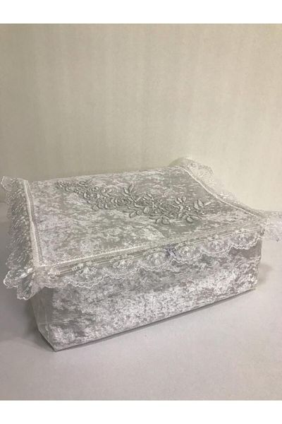 Lamazihome حقيبة خطوبة مخملية كريمية