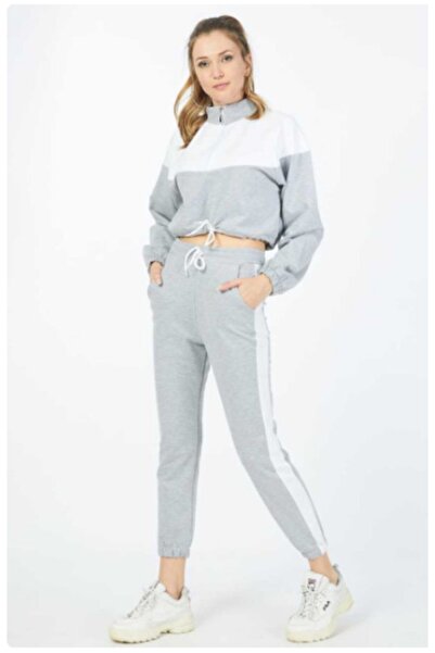 ADROM Set de trening pentru femei cu fermoar pe burtă deschisă