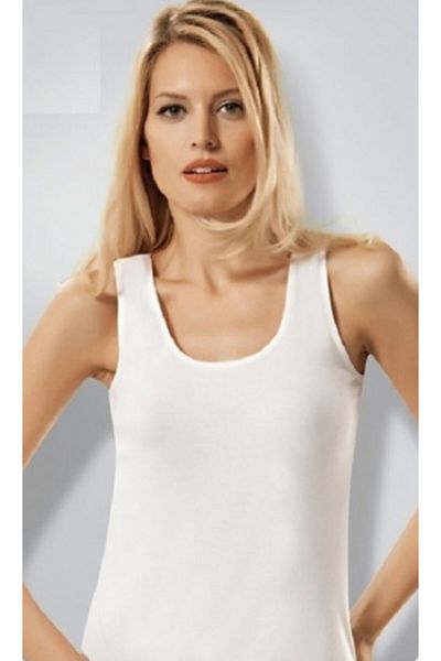 Tutku Tank Top alb cu bretele late, pachet unic