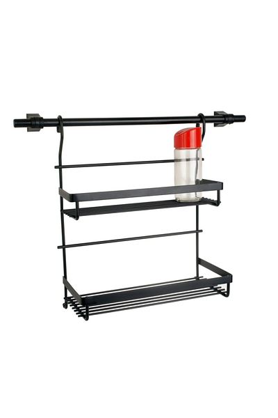 vomex Black Chrome Two Layer Spice Rack Set - 1
