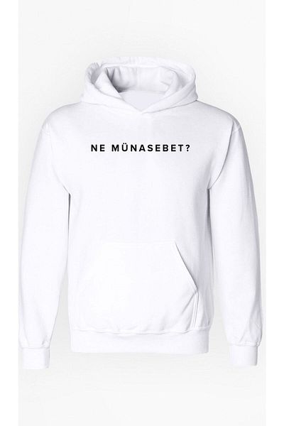 HobyUsa Φούτερ με στάμπα Unisex με λευκή κουκούλα