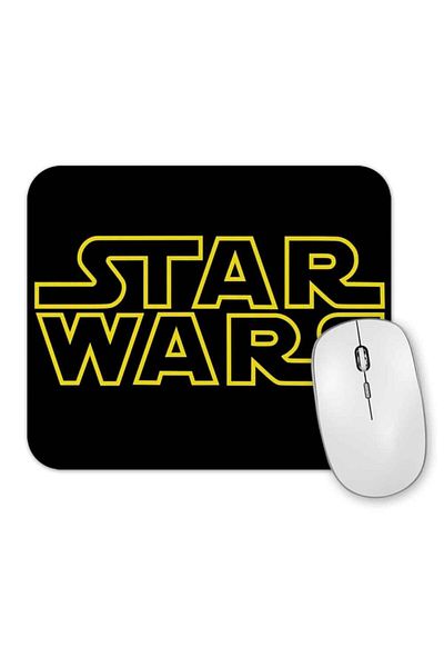 Baskı Dükkanı Star Wars Logo Μαύρο πάτωμα Mouse Pad.jpg