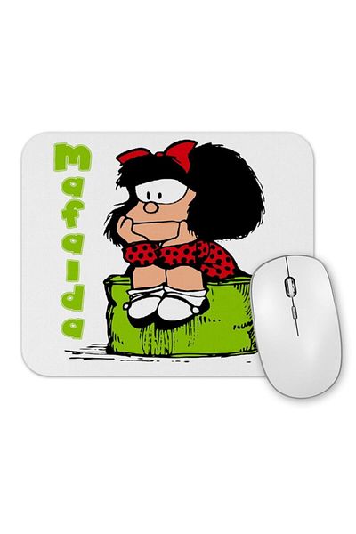 Baskı Dükkanı Подложка за мишка Mafalda Thoughtful