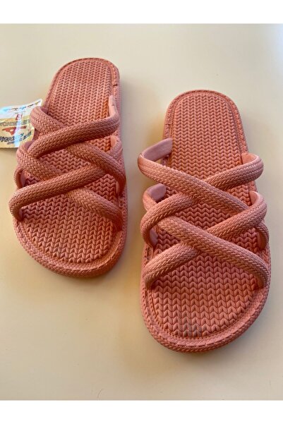 GEZER Kadın Rahat Şık Kaymaz Taban Balkon Banyo Bahçe Ev Içi Plaj Terliği