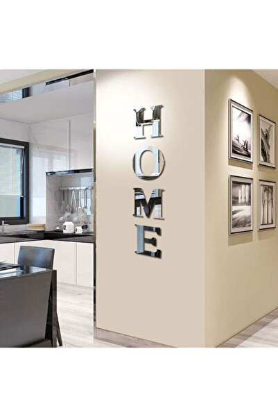 Prestijdijitalbaskı Home Aynalı Gümüş Pleksi Duvar Dekoru Ebat : 76x18 Cm