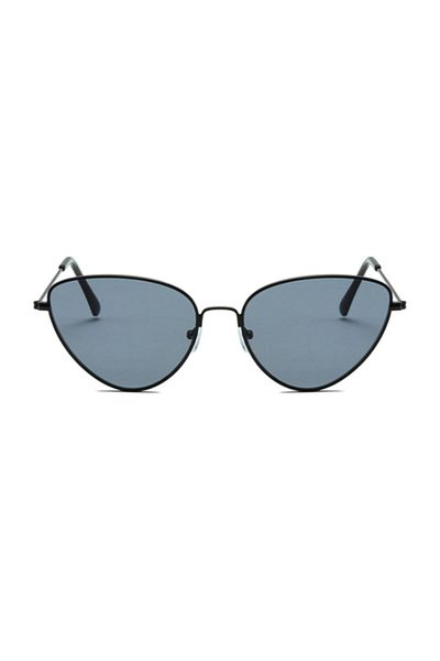 Toz Vintage Black Pilot Cat Sunglasses - Black Frame