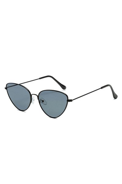 Toz Vintage Black Pilot Cat Sunglasses - Black Frame