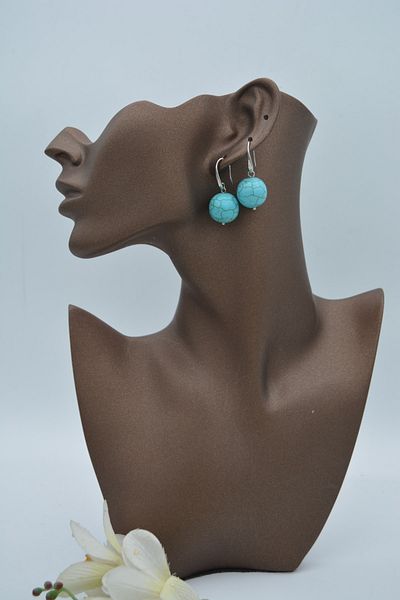 Stoneage 12mm Turquoise Stone Earrings