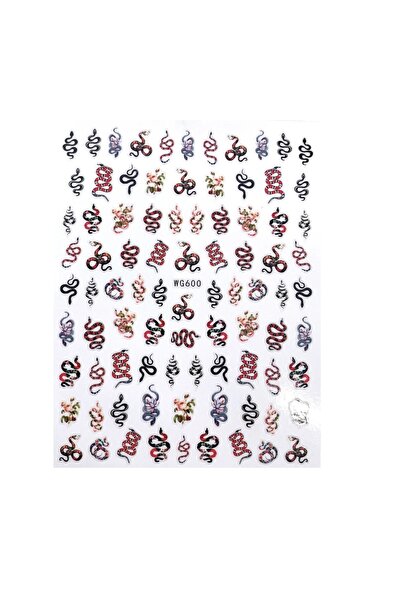 Venalisa Tırnak Sticker Nail Art Süsleme Etiket Wg600 Yılan Sticker Snake