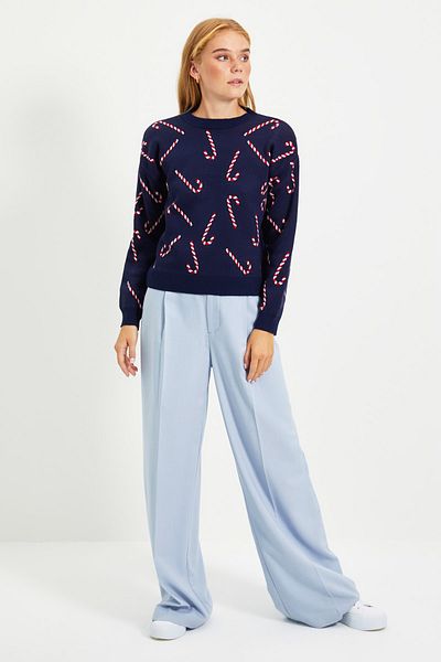 Trendyol Collection Темно-синій жакардовий светр на різдвяну тематику TWOAW22KZ1624
