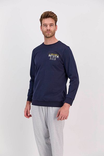 Arnetta Σετ ανδρικών πιτζάμες Never Give Up Navy Blue