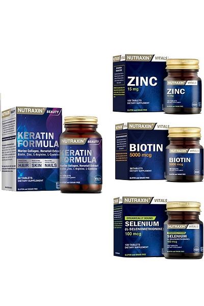 Nutraxin Keratin for Hair Health - Zinc and Biotin Supplement