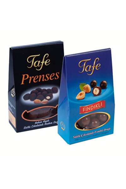 TAFE Kakao Kaplı Sütlü Çikolatalı Badem Draje Ile Sütlü Çikolata Kaplı Fındık Draje