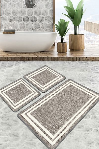 Chilai Home Σετ χαλιών μπάνιου Formica 3 τεμαχίων Djtbanyo
