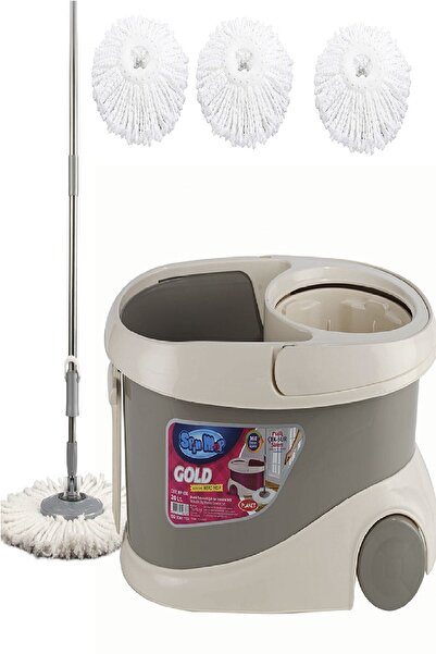 Spin Mop Spin Gold 3 Yedek Bezli Gri Orginal Ürün