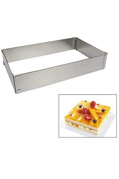 Nar kalıp Narkalıp Rectangular Adjustable Cake Mold 18-36cm 24-46cm Depth 8cm