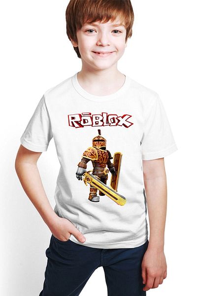 HediyeCenter Roblox Printed Λευκό Unisex Παιδικό T-shirt M08