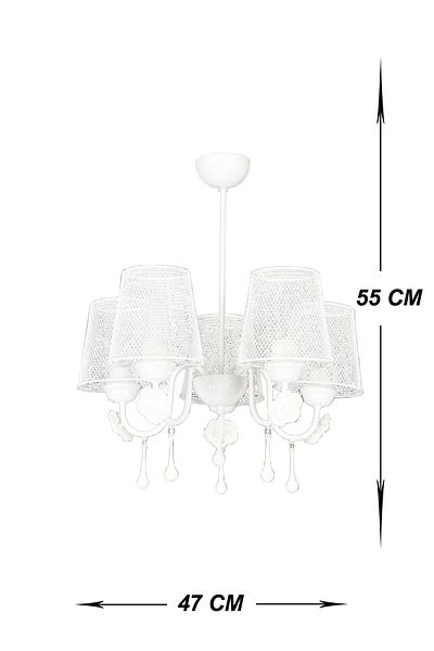 VENON Lada 5-Piece White Chandelier