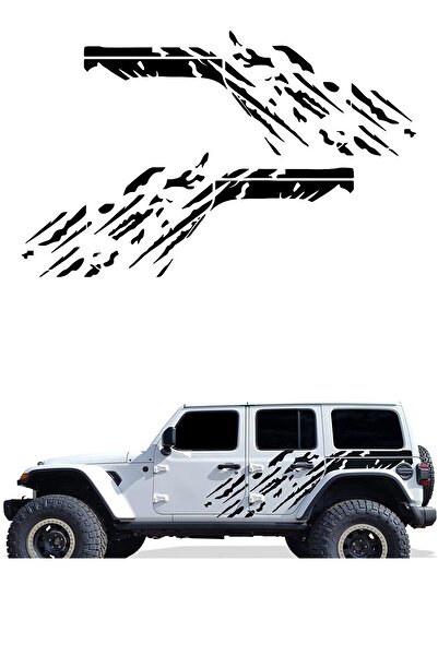 Dijitonline 2 Adet - Off Road Sticker - Leke Sticker - Arazi Sticker 90x40cm