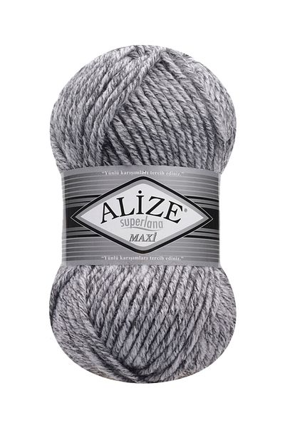 Alize Superlana Maxi Hand Knitting Thread Jaspe Gray 801