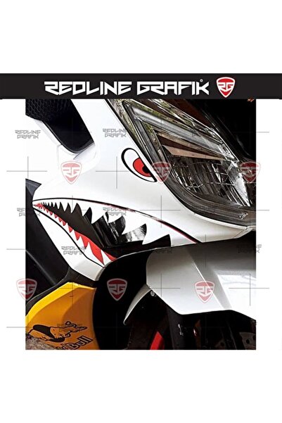 Redline Grafik Köpekbalığı Sticker Seti 2 Adet