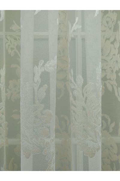 perdealemi Rose Patterned Lace Tulle Curtain 150x250 Sparse Pleat, 1/2