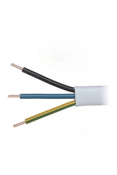ÖZNUR 3 X 1,5 Antigron (NYM) Kablo - Tam Bakır - Beyaz - 30 Metre Yeni Modern...