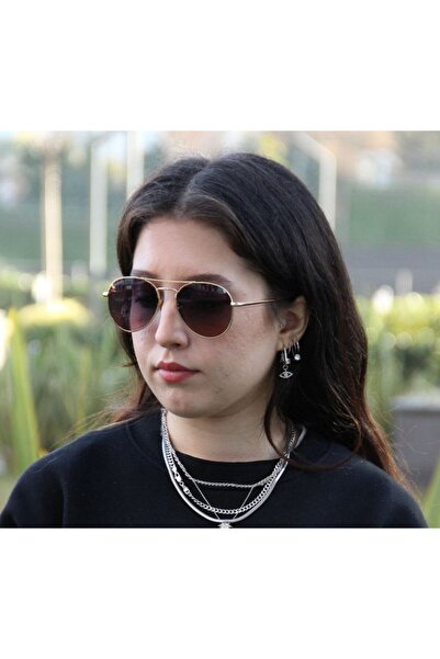 Infiniti Design Marka Id 396 C07 Damla Metal Çerçeve Mor Cam Unisex Güneş Gözlüğü