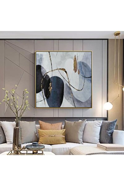 Markazip Altın Metal Çerçeveli Kanvas Tablo 90x90cm Kod: Ez-0028-a