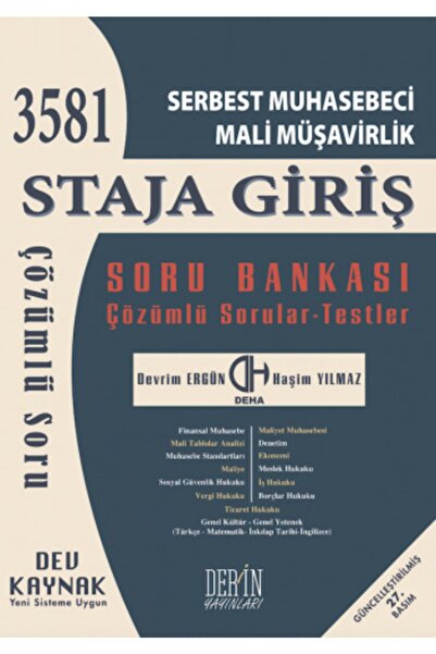 Derin Yayınları 2022 Smmm Staja Giriş Soru Bankası Çözümlü Sorular - Testler ...