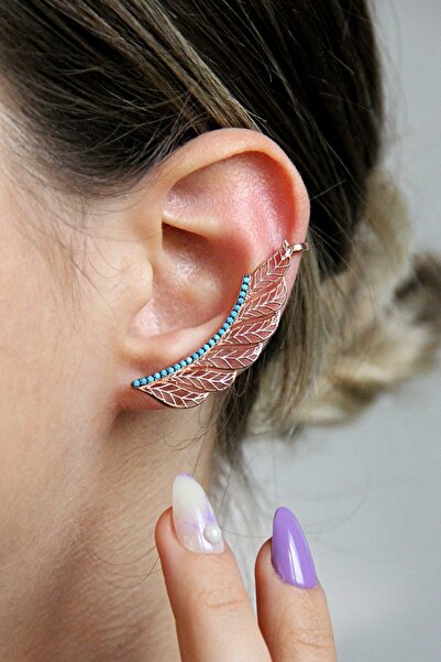 Argentum Concept 925 Ayar Gümüş Rose Melek Kanadı Kıkırdak Küpe - K013701