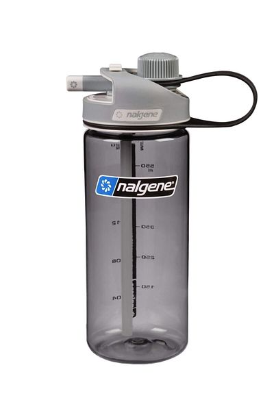 NALGENE زجاجة مياه متعددة المشروبات ذات غطاء رمادي/رمادي من تريتان