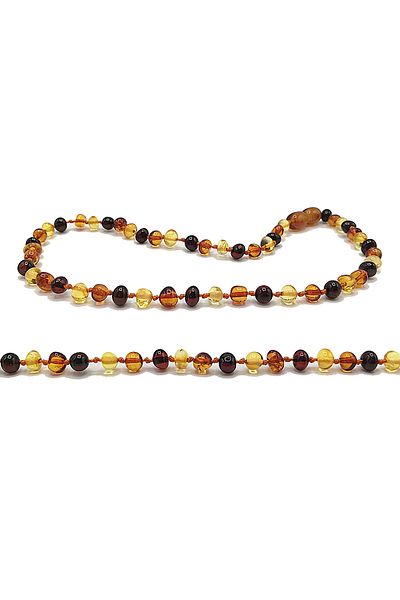 Modalyon Multicolor Honey Amber Necklace for 0-6 Years Old Baby - Spare Clip and Certified