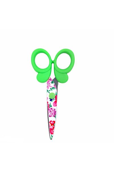 Özene Bezene Butterfly Patterned Scissors (green)