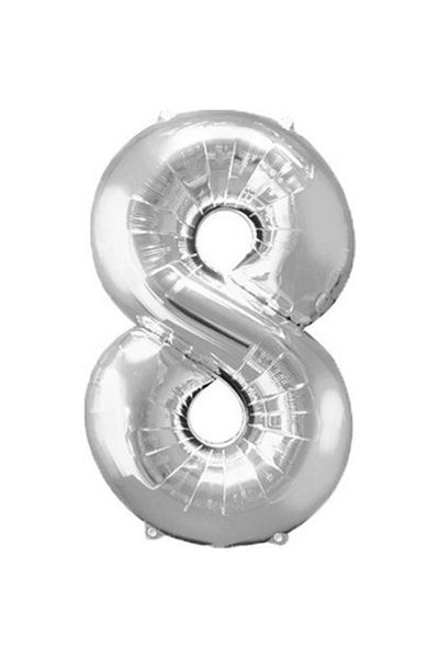 He2 Balon بالون فويل فضي لعمر 8 سنوات 36 سم