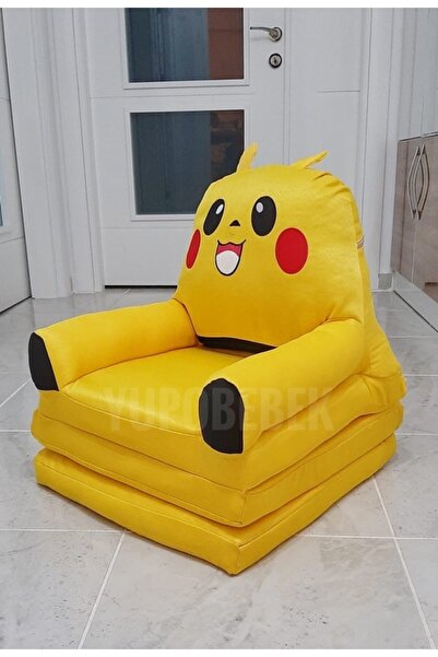 yupo bebek baby equipment Bebek - Çocuk Koltuk Açılır Kapanır Portatif Yataklı Çocuk Oturma Koltuğu Kullanışlı Puf Sarı Renk