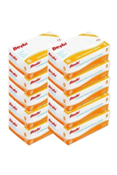 Beybi Pudralı Lateks Small Eldiven 10'lu Paket 10x100