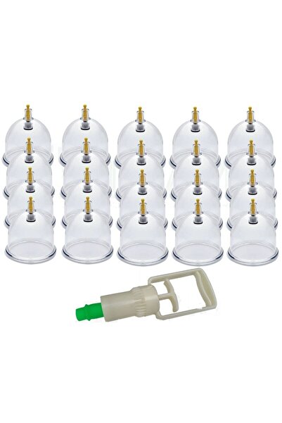 UPS 20 Adet 7 Cm Numara Masaj Kupası, Hacamat Kupası Ve Masaj Pompası, Hacama...