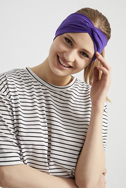 Butikgiz Trend Purple, Boutique Design Γυναικεία μπαντάνα, εξαιρετικά απαλή, εύκαμπτη, φυσική, χτενισμένη βαμβάκι