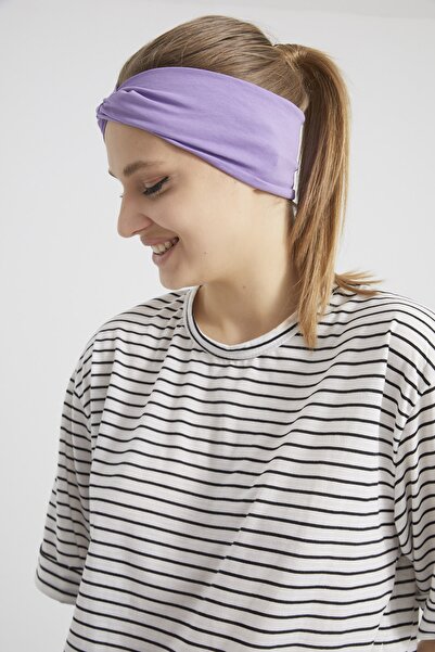 Butikgiz Lilac Violet Boutique Design Γυναικεία κορδέλα μαλλιών Bandana, Εξαιρετικά μαλακή, ελαστική, φυσική, βαμβακερή χτένα