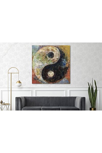 BiTablom Ying-yang Yağlı Boya Görünümlü Kanvas Tablo