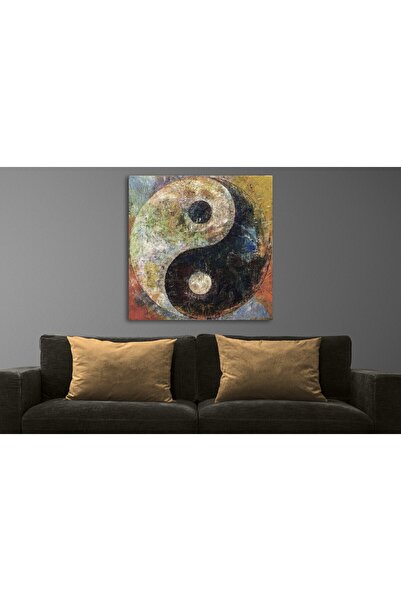 BiTablom Ying-yang Yağlı Boya Görünümlü Kanvas Tablo