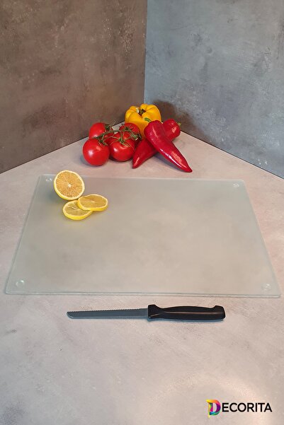 Decorita لوح تقطيع الزجاج - لوح تقطيع الزجاج| زجاج ساتينا| 30 سم × 40 سم