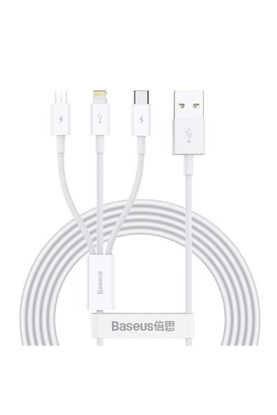 Baseus Superior Series (MİCRO LİGHTNİNG TYPE-C) Üçlü Hızlı Şarj Veri Kablosu ...