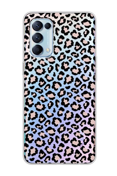 Spoyi Oppo Reno 5 Leopard Design Super Transparent Phone Case