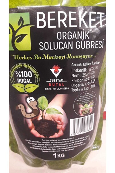 Bereket Organik Solucan Gübresi % 100 Organik 1 Kg