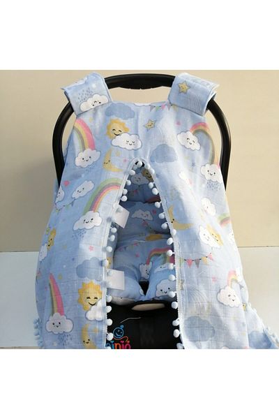 Babies Dream Muslin Fabric Stroller Cover and Cushion