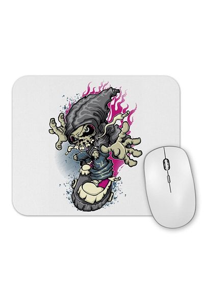 Baskı Dükkanı Κρανίο σε Mouse Pad με σκέιτμπορντ